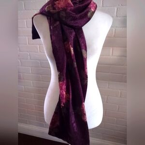 Women's Velour Scarf with Roses